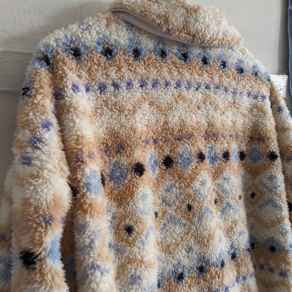 Cozy Aztec Fleece Trucker Jacket Barn Coat - Picture 4 of 8